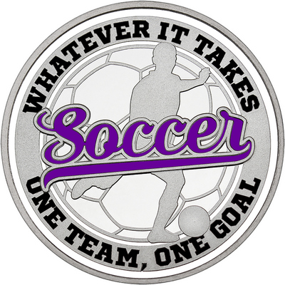 Purple "Soccer" with White Outer Circular Borders